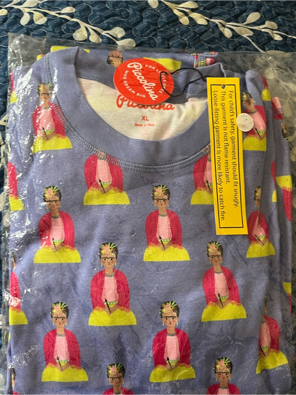 Piccolina Women’s Lavender Frida Kahlo Print Pajama Top